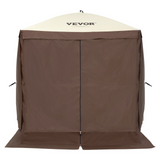 VEVOR Pop Up Gazebo Tent, Pop-Up Screen Tent 4 Sided Canopy Sun Shelter with 4 Removable Privacy Wind Cloths & Mesh Windows, 6x6FT Quick Set Screen Tent with Mosquito Netting, Brown