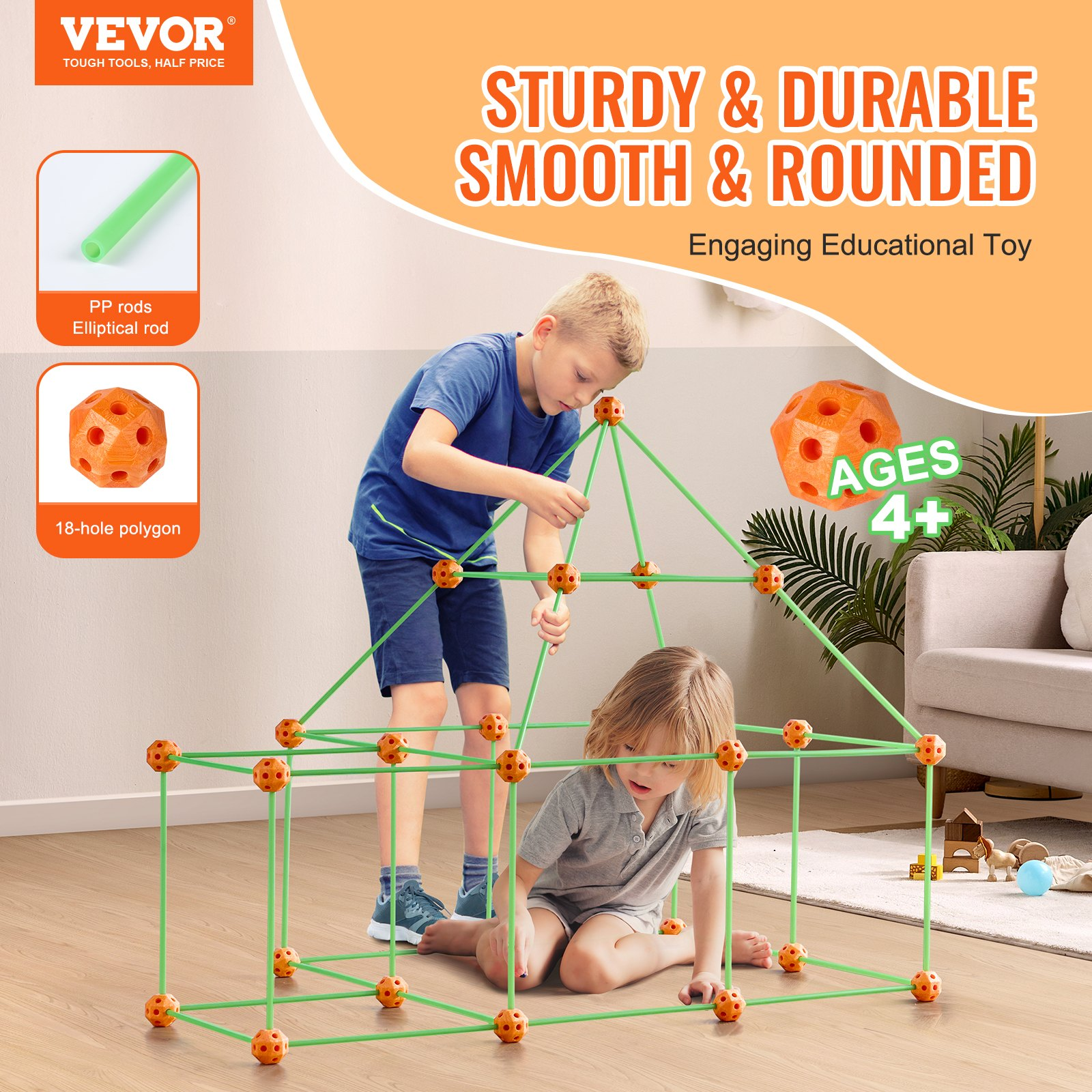 Glow In The Dark! Christmas Gift! VEVOR Tent Fort Building Kit for Kids Glow In The Dark STEM Construction Toy 85P