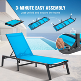 VEVOR Chaise Lounge Chair Outdoor Patio Lounge Chair with Adjustable 5-Position