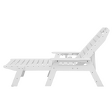 VEVOR Outdoor Chaise Lounge Chair Adjustable Patio Reclining Bench Lounger White