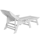 VEVOR Outdoor Chaise Lounge Chair Adjustable Patio Reclining Bench Lounger White