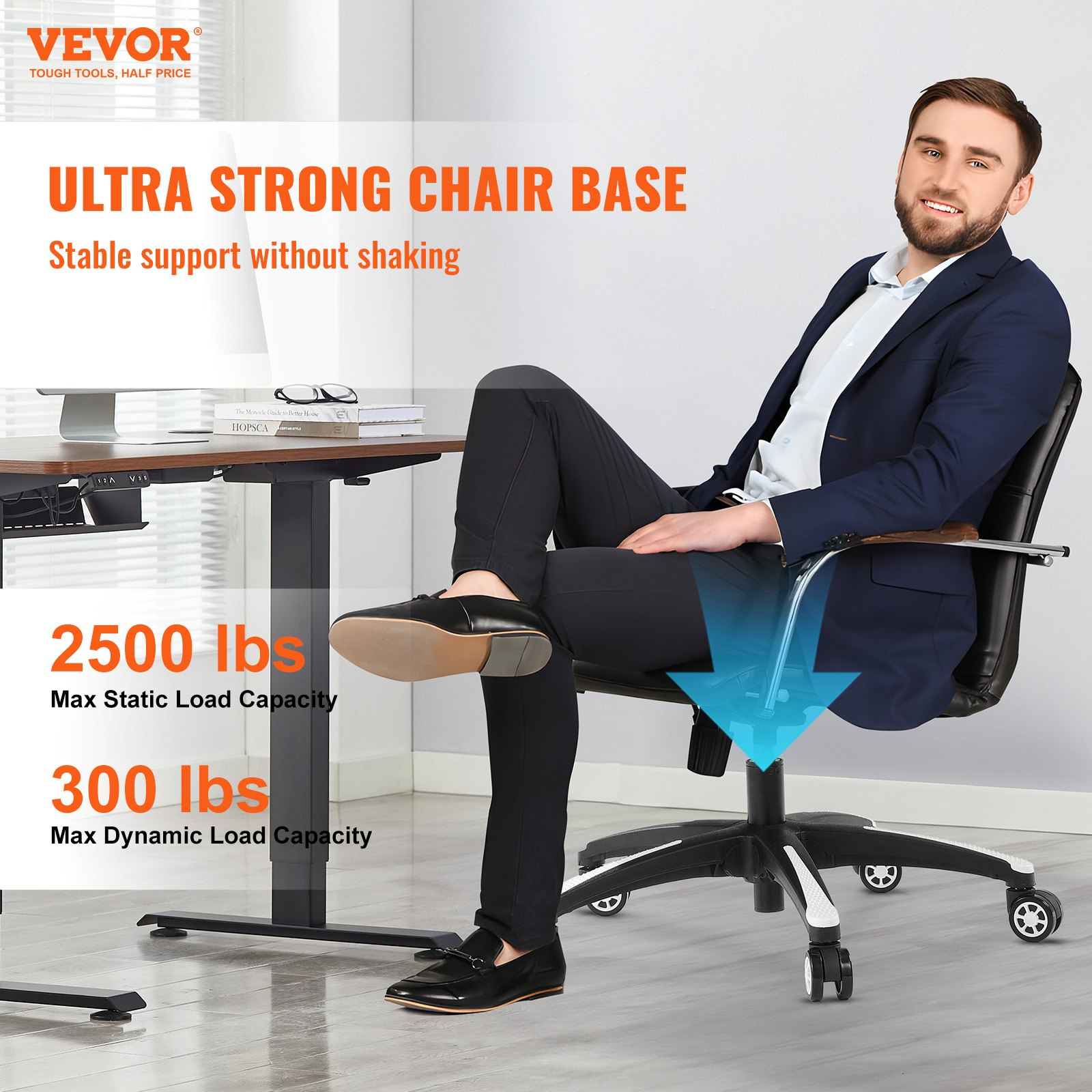 VEVOR Office Chair Base Replacement 28" Heavy Duty Swivel Chair Base 2500 lbs