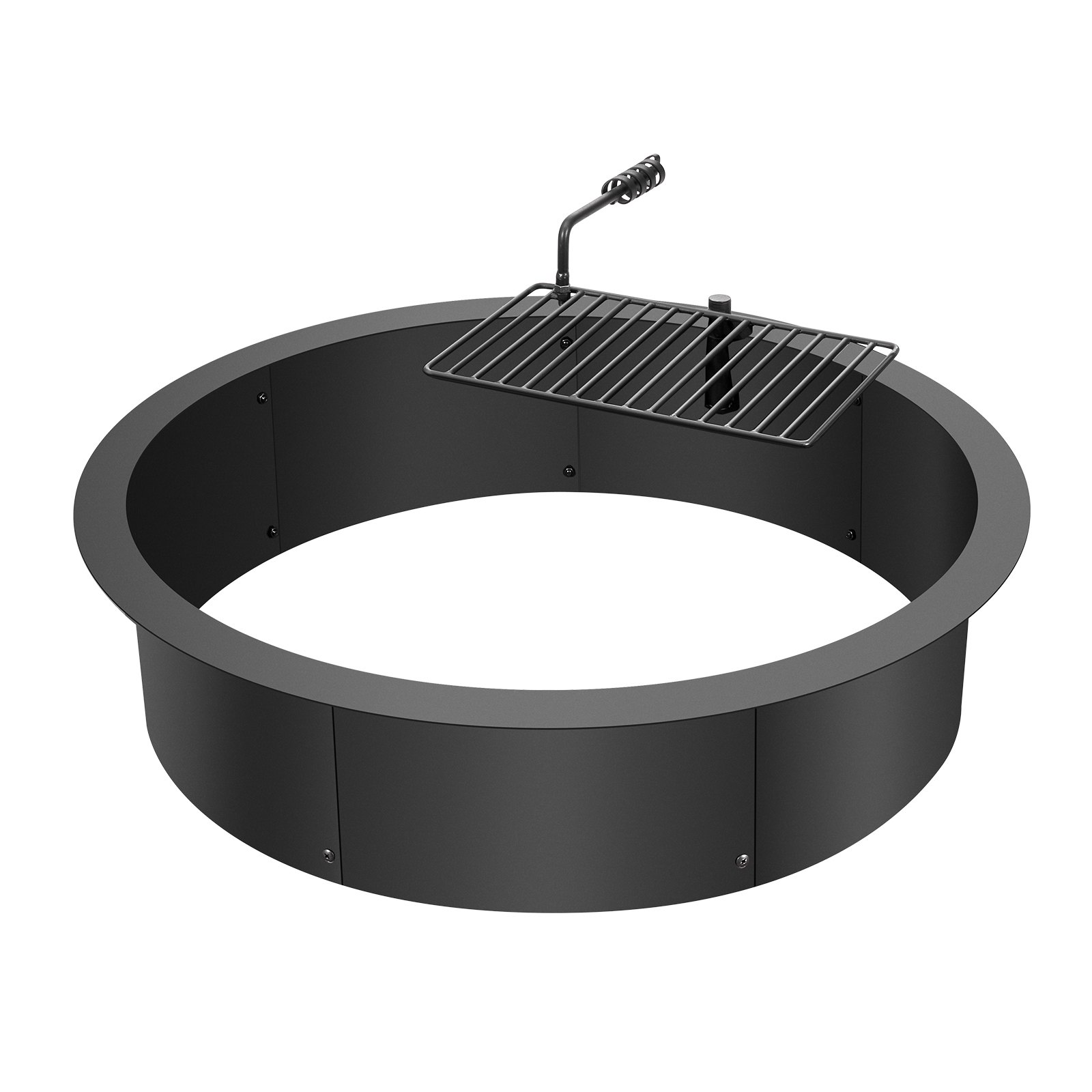 VEVOR Fire Pit Ring w/ BBQ Fire Ring 35 Inch Outer Steel DIY Campfire Firepit