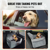 VEVOR Dog Booster Car Seat Pet Car Seat for Medium Large Dog up to 55 lbs Gray