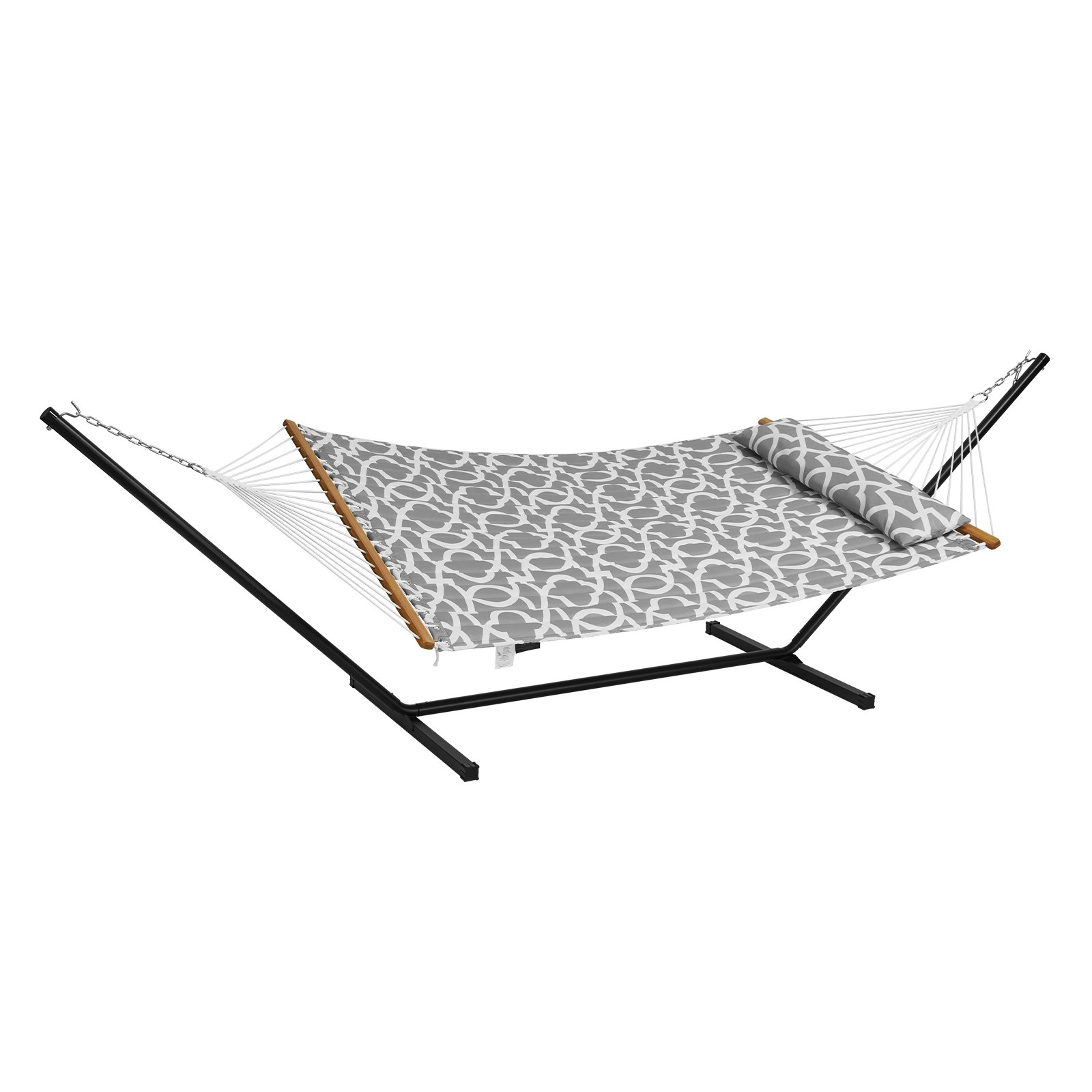 VEVOR Two Person Hammock with Stand Included Heavy Duty 480lb Capacity, Double Hammock with 12 FT Steel Stand and Portable Carrying Bag and Pillow, Freestanding Hammock for Outdoor Patio Yard Beach