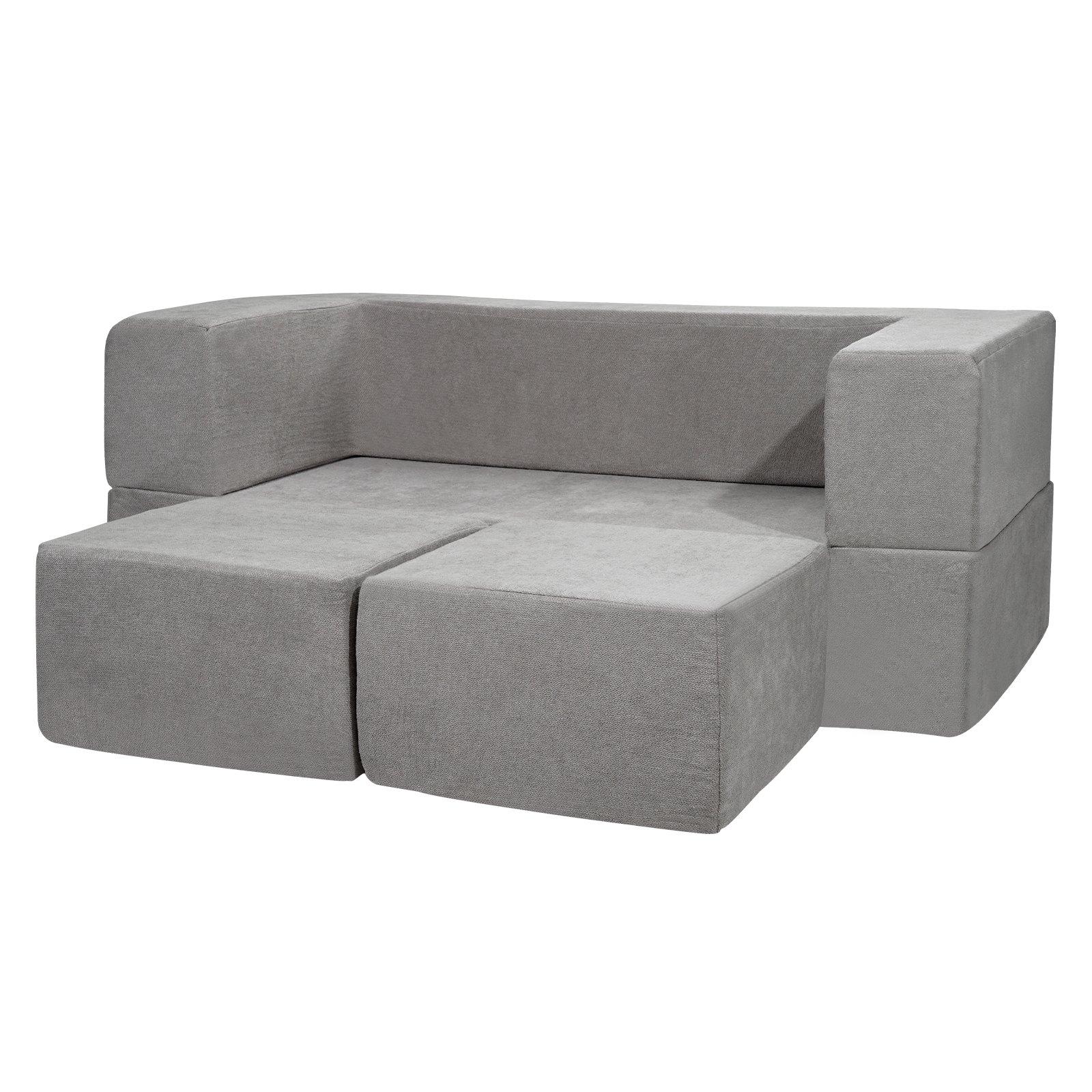 VEVOR Kids Couch, 4Pcs Modular Kids Play Couch, Toddler Couch Sofa Bed, Kids Chair Seat Playroom Furniture, Child Sectional Sofa with Removable Cover for Kids Girls & Boys, Grey