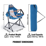 VEVOR Camping Chair Hammock Chair 300 lbs Load Capacity Hammock Folding Chair