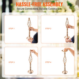 VEVOR 20PCS 58cm/22.83” Wedding Flower Vase Metal Gold Floral Stand for Table