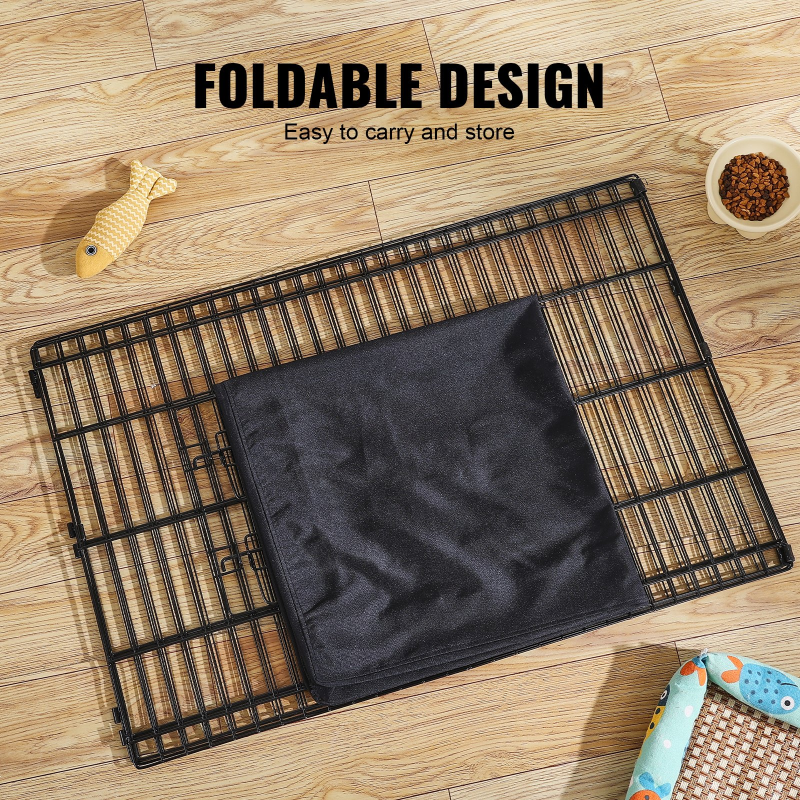 Dog Playpen 4 Panels Foldable Metal Dog Exercise Pen with Bottom Pad 36 in