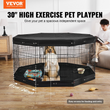 Dog Playpen 8 Panels Foldable Metal Dog Exercise Pen with Pad Cover 30"H