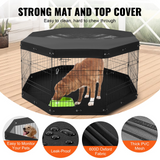 Dog Playpen 8 Panels Foldable Metal Dog Exercise Pen with Pad Cover 30"H