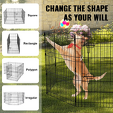 Dog Playpen 8 Panels Foldable Metal Dog Exercise Pen with Pad Cover 30"H