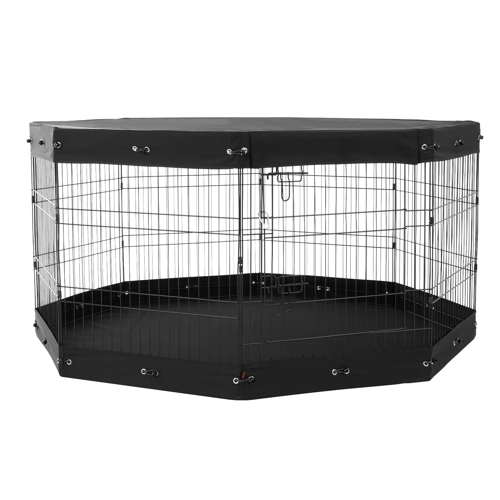 Dog Playpen 8 Panels Foldable Metal Dog Exercise Pen with Pad Cover 30"H