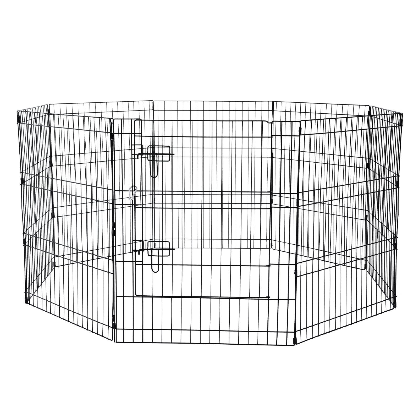 Dog Playpen 8 Panels Foldable Metal Dog Exercise Pen with Pad Cover 30"H