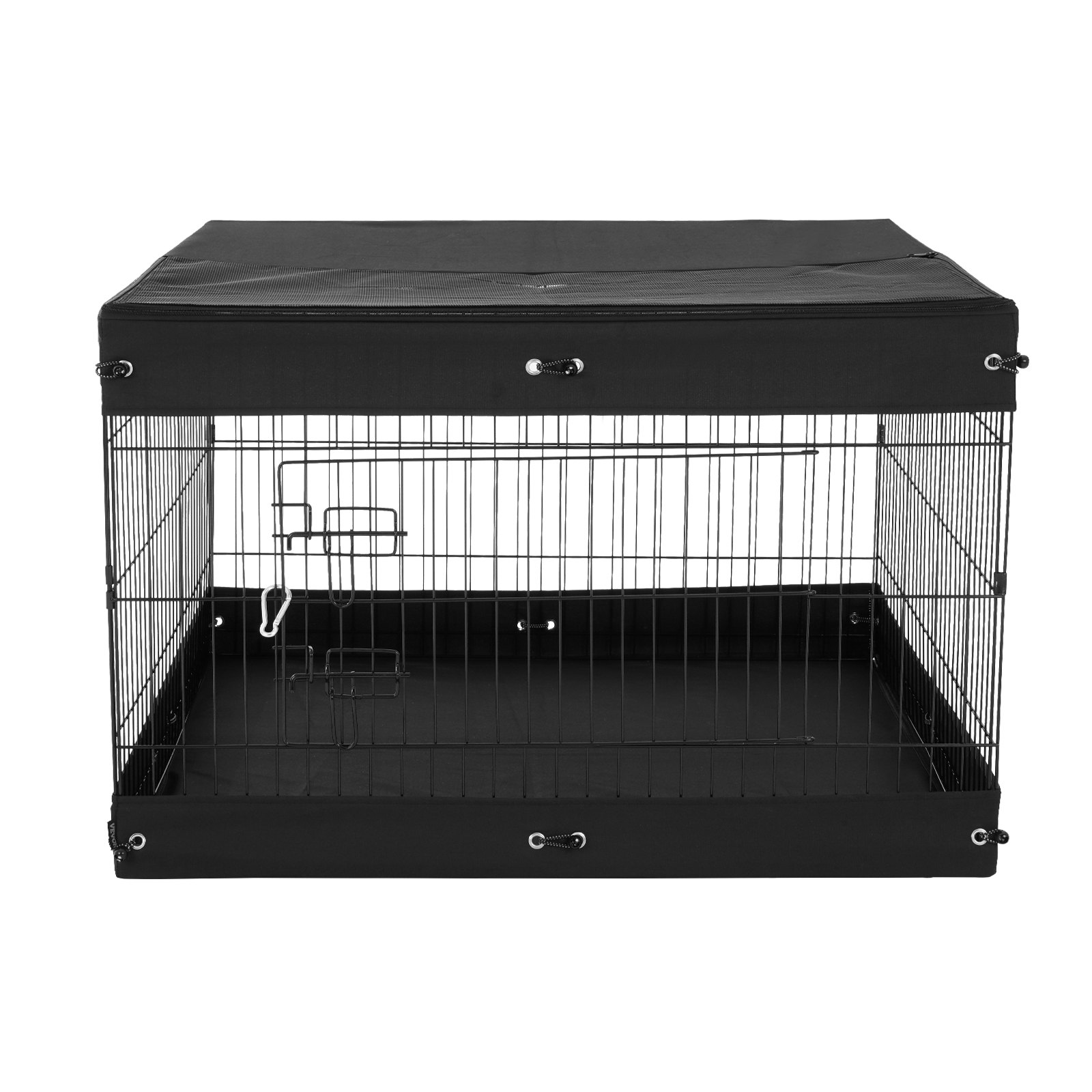 Dog Playpen 4 Panels Foldable Metal Dog Exercise Pen with Bottom Pad Cover