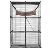 Large 3-tier Cat Cage 28 x 28 x 41" Metal Wire Playpen Catio with Hammock