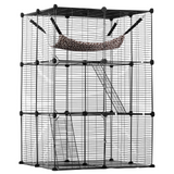 Large 3-tier Cat Cage 28 x 28 x 41" Metal Wire Playpen Catio with Hammock