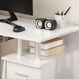 47-Inch Home Office Computer Desk with Storage Drawers and Keyboard Tray, White - Furniture4Design