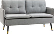 55 Grey Loveseat Sofa with Button Tufting for Small Bedroom - Furniture4Design