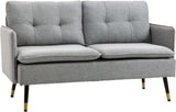 55 Grey Loveseat Sofa with Button Tufting for Small Bedroom - Furniture4Design