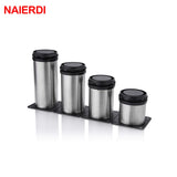 4PCS NAIERDI 5cm-30cm Furniture Adjustable Cabinet Legs Stainless Steel Table Sofa Bed Home Metal Foot With Screws Hardware