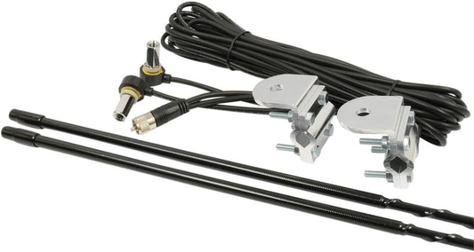 RoadPro RPPS-24KB Platinum Series Black 4 Foot 1000 Watt Dual Mirror Mount CB Antenna Kit