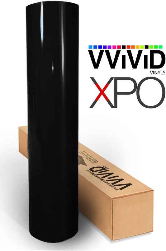 Black High Gloss Realistic Paint-Like Microfinish Vinyl Wrap Roll with VViViD XPO Air Release Technology (100ft x 5ft)