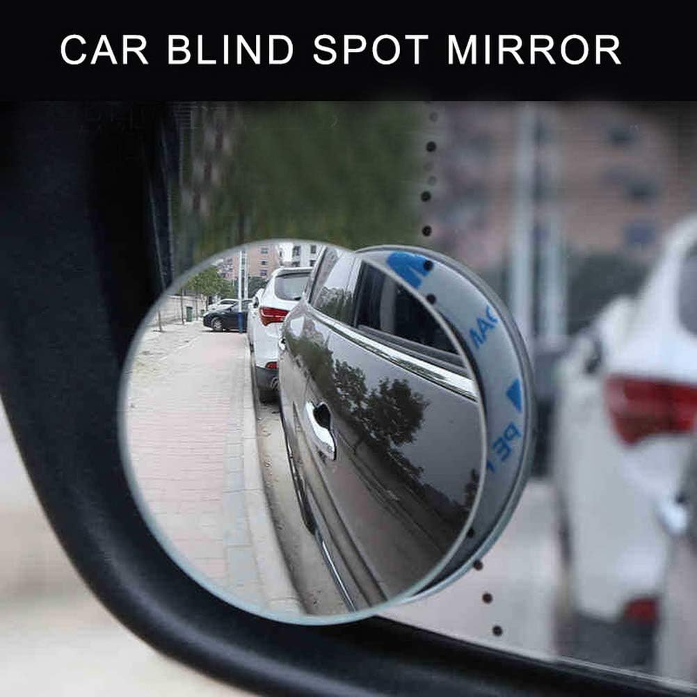 2 Pcs Blind Spot Mirrors, 360°Rotate Side Mirror Blindspot Round HD Glass Car Mirrors Adjustable Stick-on Convex Side View Spot Mirror for Universal Car