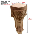 Furniture Legs Floral Wood Carved Decal Corner Appliques Frame Furniture Woodcarving Decorative Wooden Figurines Crafts Home