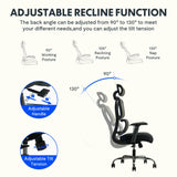 FLEXISPOT OC4 Office Chair,Big and Tall Mesh Computer Desk Chair,Ergonomic Task Chair with Adjustable Lumbar Support,Headrest,Armrests and 360°Rotation for Home Office,Video Game,Black