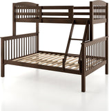 Lit superposé amovible en bois d'hévéa Eloise Twin Over Full de Furniture of America avec échelle et garde-corps de sécurité, gain de place pour chambre d'enfant, chambre d'amis, Merlot