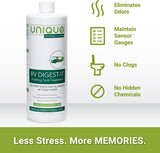 Unique RV Digest-It Holding Tank Treatment, Concentrated Liquid Treatment, Eliminates Toilet Odors, Breaks Down Waste, 32 oz. (Canadian Formula)