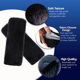 Soft Faux Sheepskin Seatbelt Cover-Zone Tech Black Shoulder Pad- Car Seat Belt Cover Kids- Vehicle Must Have Neck Support Baby- Adult Bag Comfortable Soft Cover (Black)