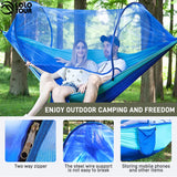 Camping Hammock With Mosquito Net and Rain Fly Portable Double Hammock With Bug Net and Tent Tarp Tree Straps for Travel Camping