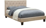 Furniture of America Roy Fabric Platform Bed with Button Tufted Headboard Design, California King, Ivory