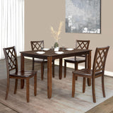 Furniture of America Bowen Traditional Solid Wood 5 Piece Dining Table Set, Space Saving Furniture for Small Apartments, Kitchen, Breakfast Nook, Dark Cherry