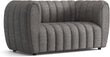 Furniture of America Glamour Contemporary Vertical Channel Tufted Boucle Loveseat Couch with Wooden Legs, Comfy Fabric Upholstered Small Sofa for Living Room, Bedroom, Office, Black