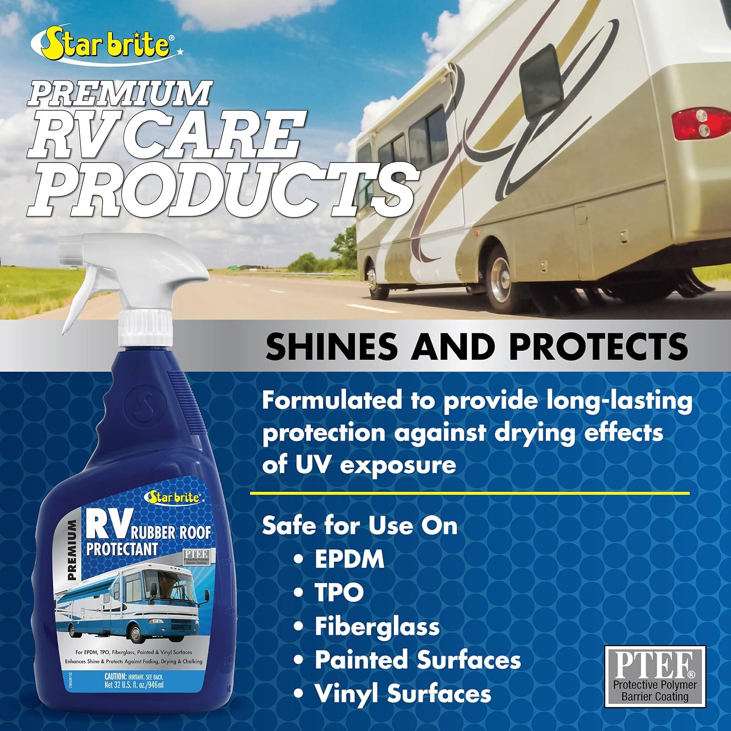 Star Brite 075932 Premium RV Rubber Roof Protectant - 32 oz