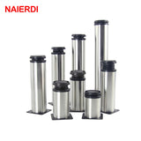 4PCS NAIERDI 5cm-30cm Furniture Adjustable Cabinet Legs Stainless Steel Table Sofa Bed Home Metal Foot With Screws Hardware