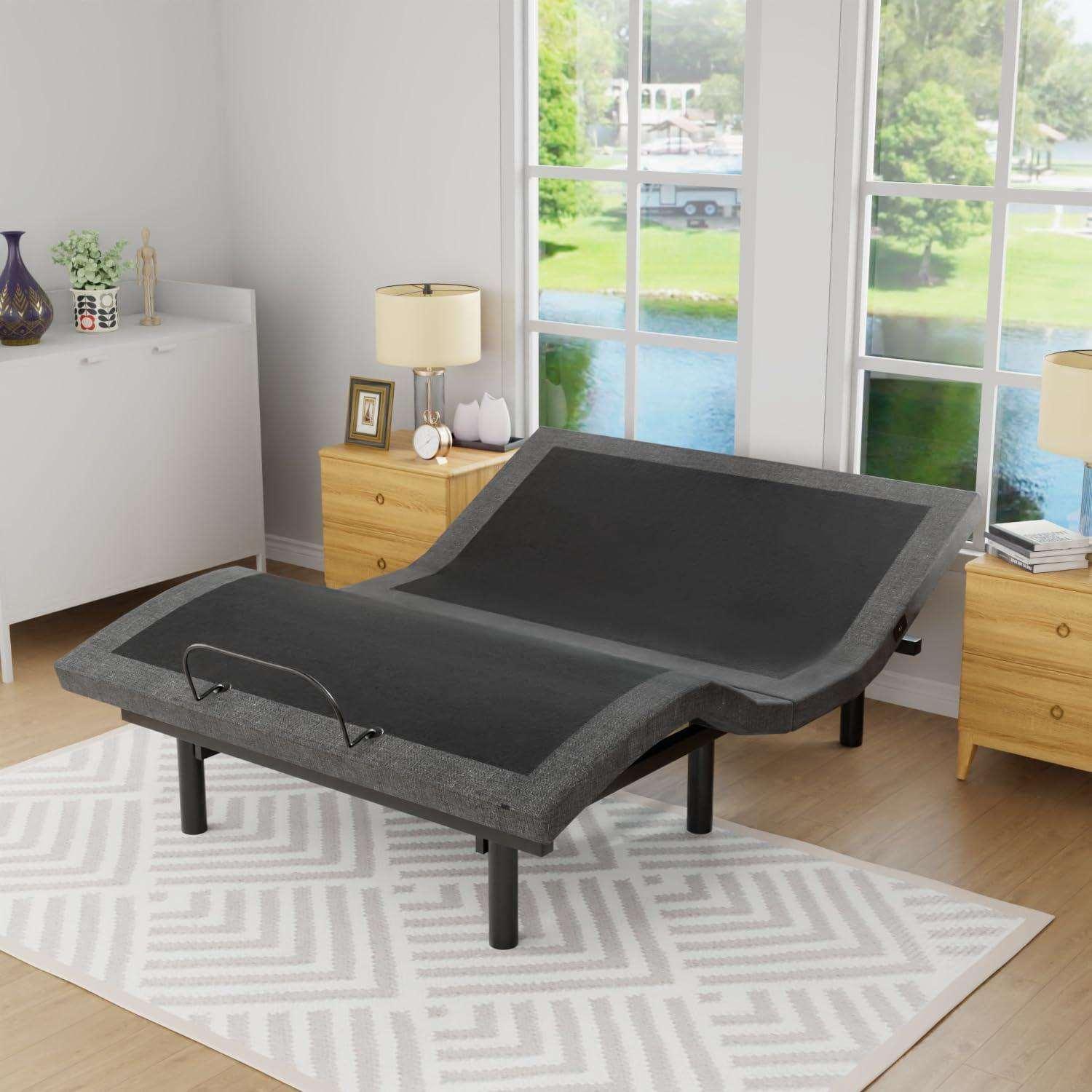 Adjustable Bed Frame with Head and Foot Articulation, Massage, and Wireless Remote Control - Furniture4Design