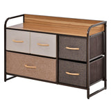 Drawers Storage Tower Dresser with Wood Top, Steel Frame, Storage Organizer - Furniture4Design