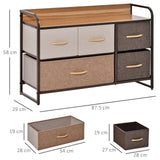 Drawers Storage Tower Dresser with Wood Top, Steel Frame, Storage Organizer - Furniture4Design