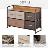 Drawers Storage Tower Dresser with Wood Top, Steel Frame, Storage Organizer - Furniture4Design