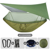 Camping Hammock With Mosquito Net and Rain Fly Portable Double Hammock With Bug Net and Tent Tarp Tree Straps for Travel Camping