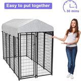 Heavy Duty Outdoor Dog Kennel with Waterproof Cover and Roof - Furniture4Design