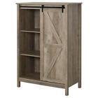 HOMCOM Accent Cabinet 17.75" 3-Tier Adjustable Shelves Particle Board Brown - Furniture4Design