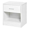 HOMCOM Furniture 18"H x 16"W x 12"D White Particle Board Rectangle Side Table - Furniture4Design