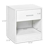 HOMCOM Furniture 18"H x 16"W x 12"D White Particle Board Rectangle Side Table - Furniture4Design