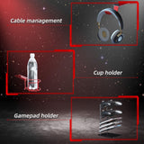 HOMCOM Gaming Desk with Gamepad Holder Cup Holder Headphone Hook Home Office - Furniture4Design