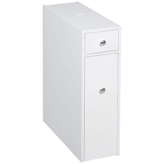 HOMCOM Storage Cabinet 22.75-in H Bathroom Drawers Modern Slim Design Fit White - Furniture4Design